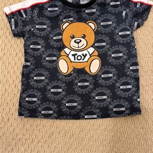 Moschino Baby Graphic Tee in Black and White